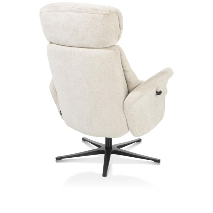 Lazaro, Relaxfauteuil (Incl. Poef) - Stof Livigno - Creme