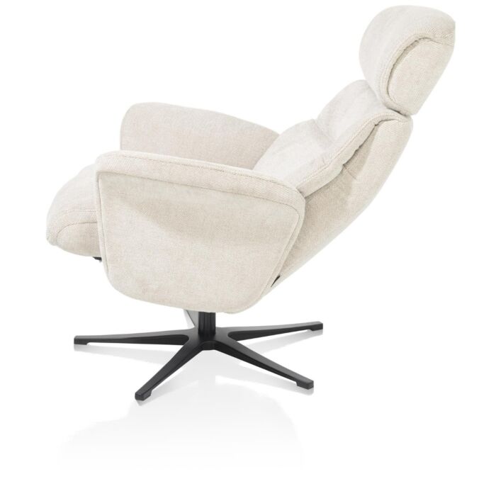 Lazaro, Relaxfauteuil (Incl. Poef) - Stof Livigno - Creme