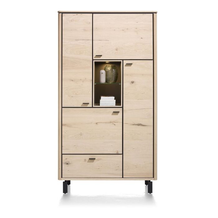 Livada, Bergkast 110 Cm - 4-Deuren + 1-Lade + 2-Niches - Natural