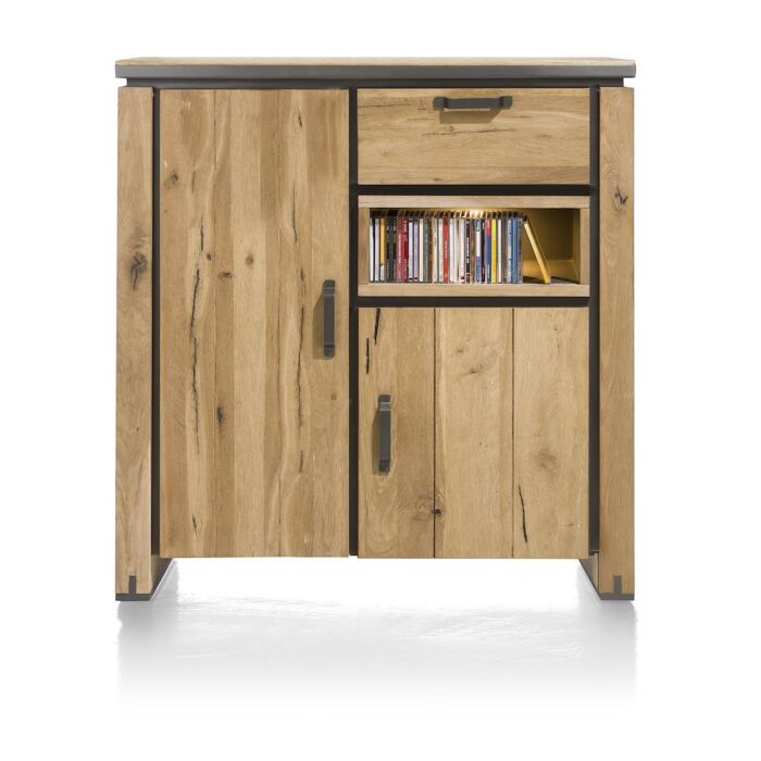 Farmland, Highboard 125 Cm - 2-Deuren + 1-Lade + 1-Niche (+ LED)