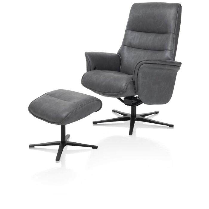 Lotis, Relaxfauteuil (Incl. Poef) - Stof Pala - Antraciet