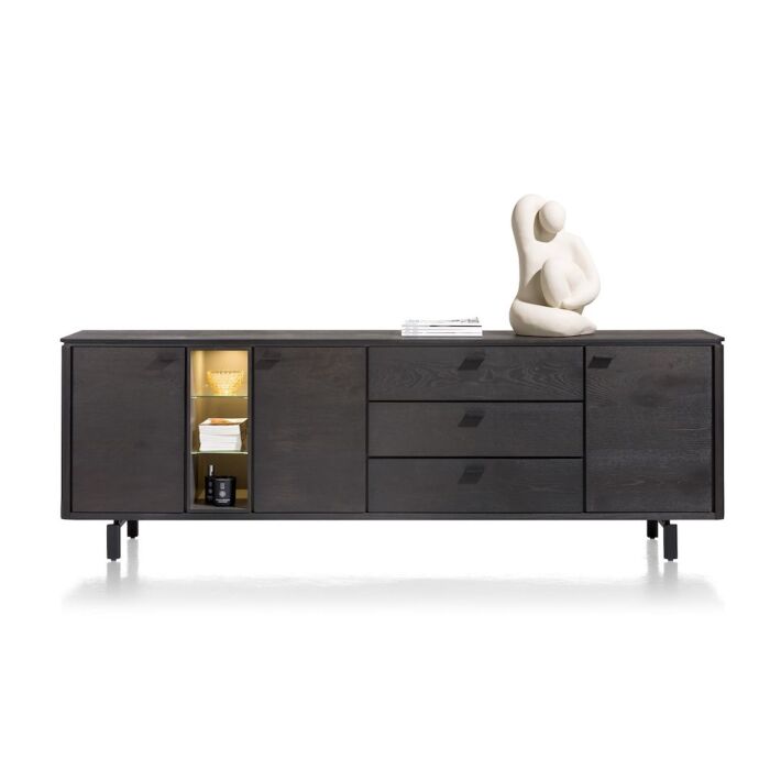 Livada, Dressoir 240 Cm - 3-Deuren + 3-Laden + 3-Niches - Onyx