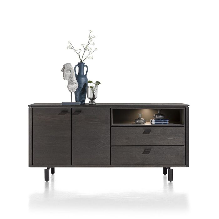 Livada, Dressoir 180 Cm - 2-Deuren + 2-Laden + 1-Niche - Onyx