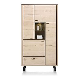 Livada, Bergkast 110 Cm - 4-Deuren + 1-Lade + 2-Niches - Natural