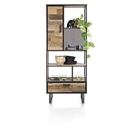 Avalon, Boekenkast 80 Cm. - 1-Deur + 1-Lade + 5-Niches